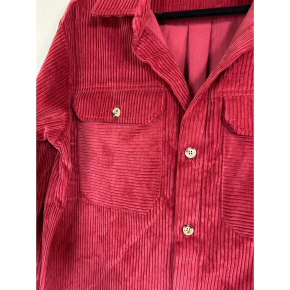 Deso Supply Co Valhalla Cord Shirt Jacket Button Up Men Size Medium Shacket Red - Picture 7 of 15